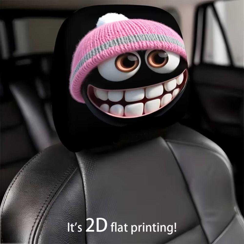 2PCS Exaggerated Car Headrest Covers Car Seat Headcover Halloween Christmas Holiday