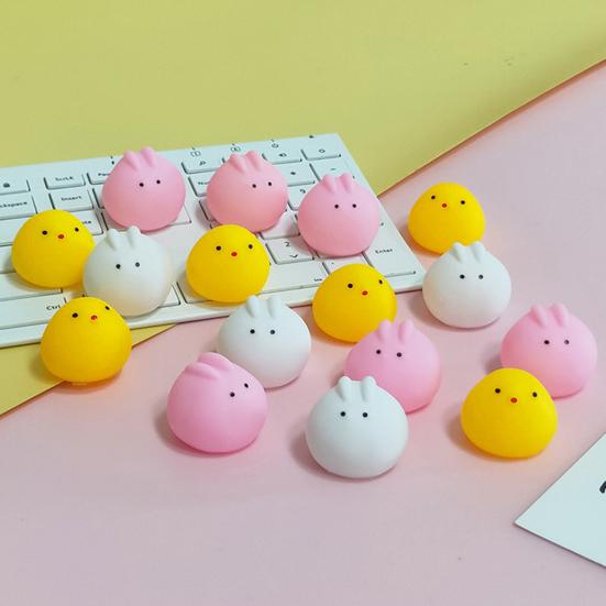 10 шт. Пищащая игрушка-кролик, устройство со звуком, удобная, гибкая, игрушка для душа ребенка, снятие стресса, скуки, милая желтая курица, снятие стресса