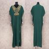 Summer New Cotton Indie Folk Bikini Blouse V-Neck Embroidered Side Slit Loose Beach Long Dress Women's Swimwear Blouse Q660
