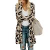 Women's Fashion Casual Printed Pocket Cardigan Medium And Long Coat