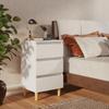 VidaXL Bedside Table with Solid Wood Legs White 40x35x69 Cm
