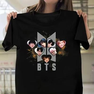 2026 Summer Unisex Short Sleeve K-pop Boy Group T-shirt, Comfortable Casual Y2K Streetwear Top