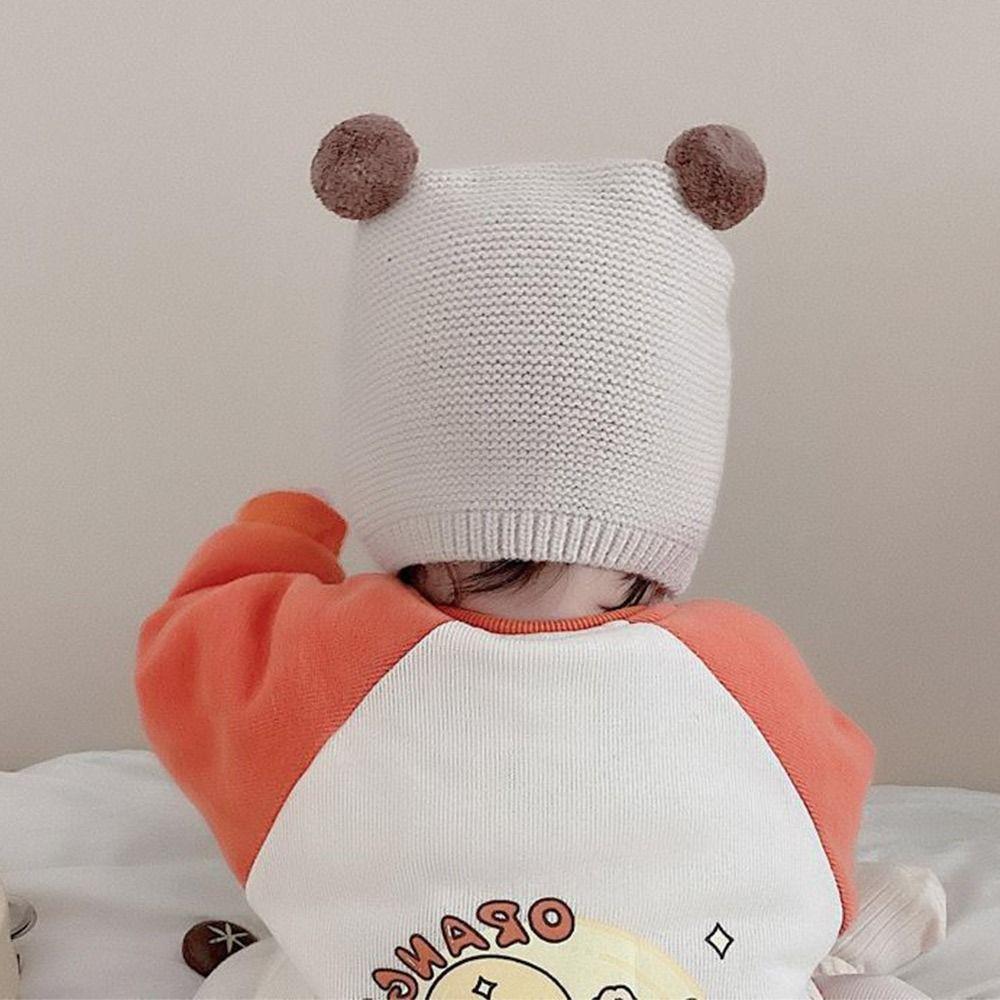 3-24 Months Wool Ball Baby Winter Hats Soft Bonnet Cap Fashion Newborn Ear Protection Cap  Infant