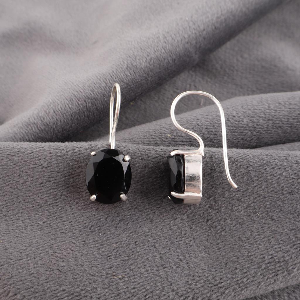 Black Onyx Jewelry, 925 Solid Sterling Silver Earrings Handmade Gemstone Jewelry, Gifts For Wife Brand New Earrings Gift For Her