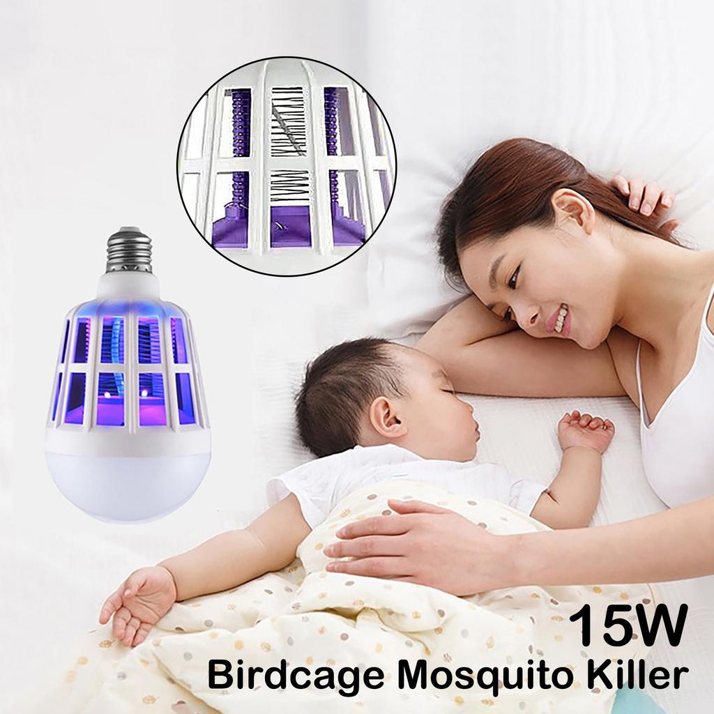 Mosquito Bulb 15W LED Birdcage Mosquito Kill Purple Light Bulb