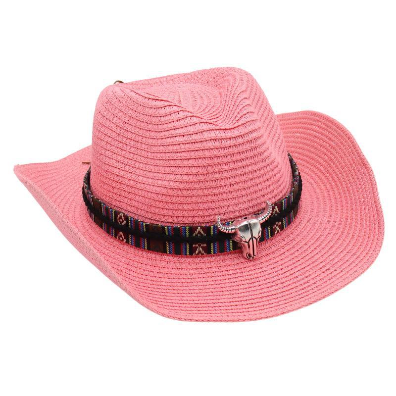 Cowboy straw hat Tibetan sun hat cow hat ethnic style straw knight hat beach hat