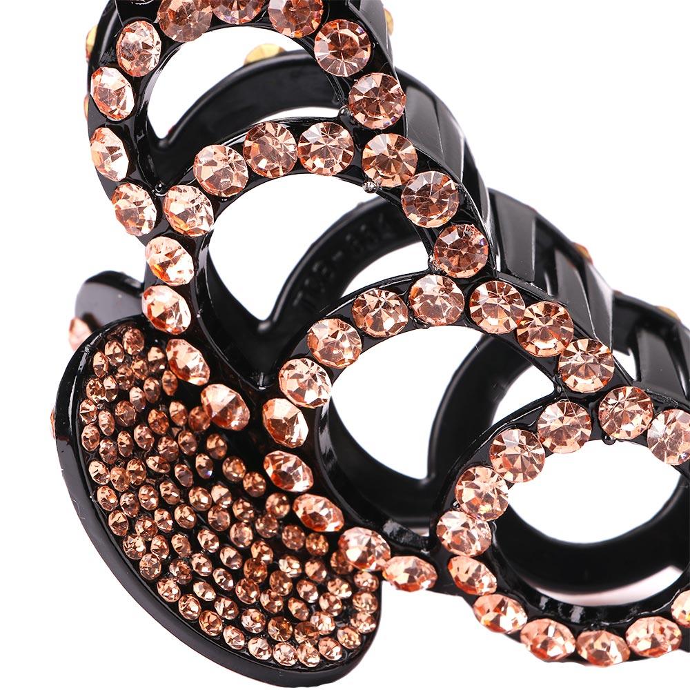 Vintage Shiny Acrylic Retro New Rhinestone Crystal Banana Grips Crab Clamp Hair Clips Hair Claws