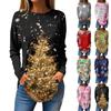 Футболки для женщин, осенние повседневные рубашки с длинным рукавом, толстовки с винтажным графическим принтом, топы, пуловеры, рождественские