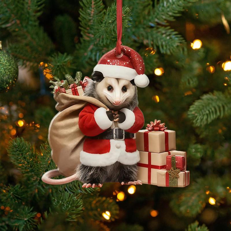 Fun Car Pendant Hanging Ornament Realistic Animal Upside-Down Opossum Rearview Mirror Hanging Decor Accessories