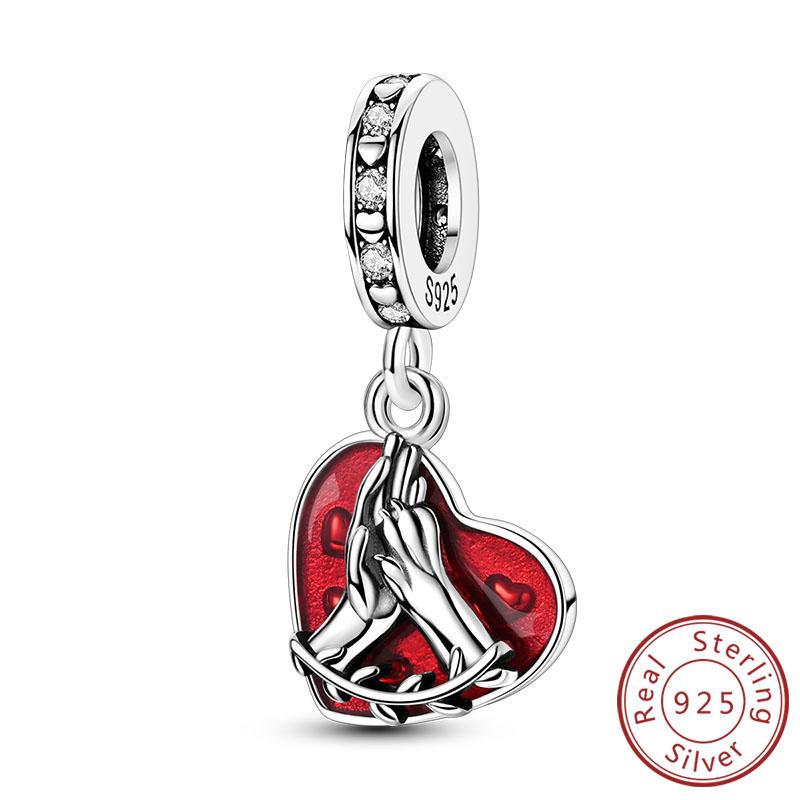 New Original Copper Charms Bead Luminous Rose Cat Planet Star Moon Pendant Fit Women Bracelet Necklace Jewelry Gift