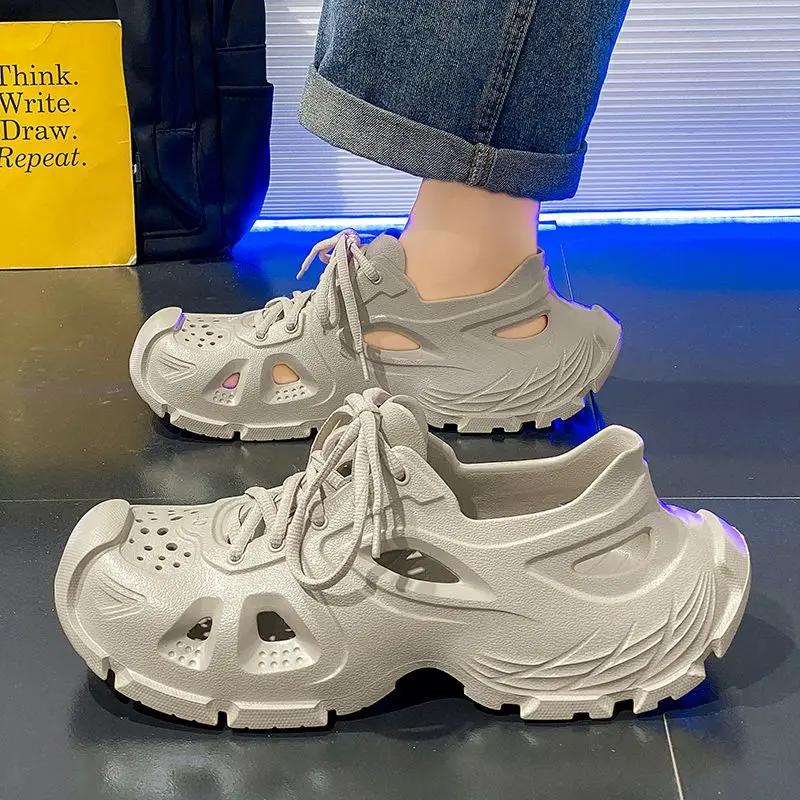 Модные тапочки Мужская обувь Обувь с открытыми отверстиями Комнатные резиновые Распродажа Оптом Стили 2025 Ева Роскошные Летние Нескользящие H Мужские Сандалии