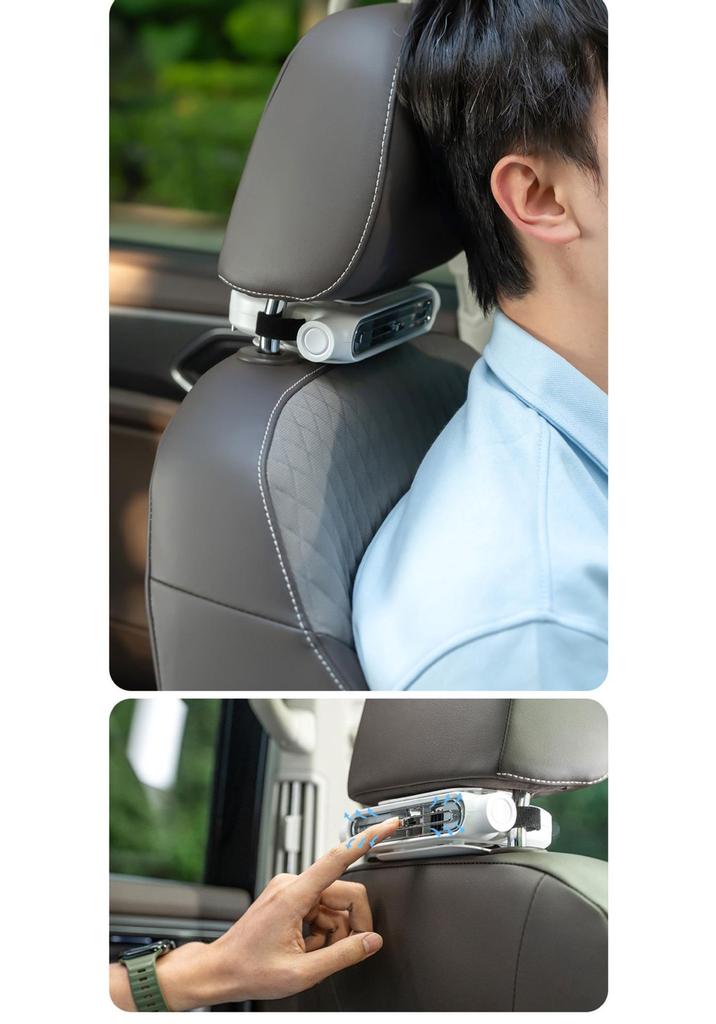 2026 Creative Dual-Turbine Leafless Car Seat Cooling Fan with USB Charging