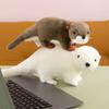 Simulated Otter Plush Toy Zoo Souvenir Desk with Children's Doll Ring Gift