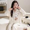 Girls Cotton Pajama Set Long Sleeve Hooded Cardigan Sleepwear Kids 8 Home Wear