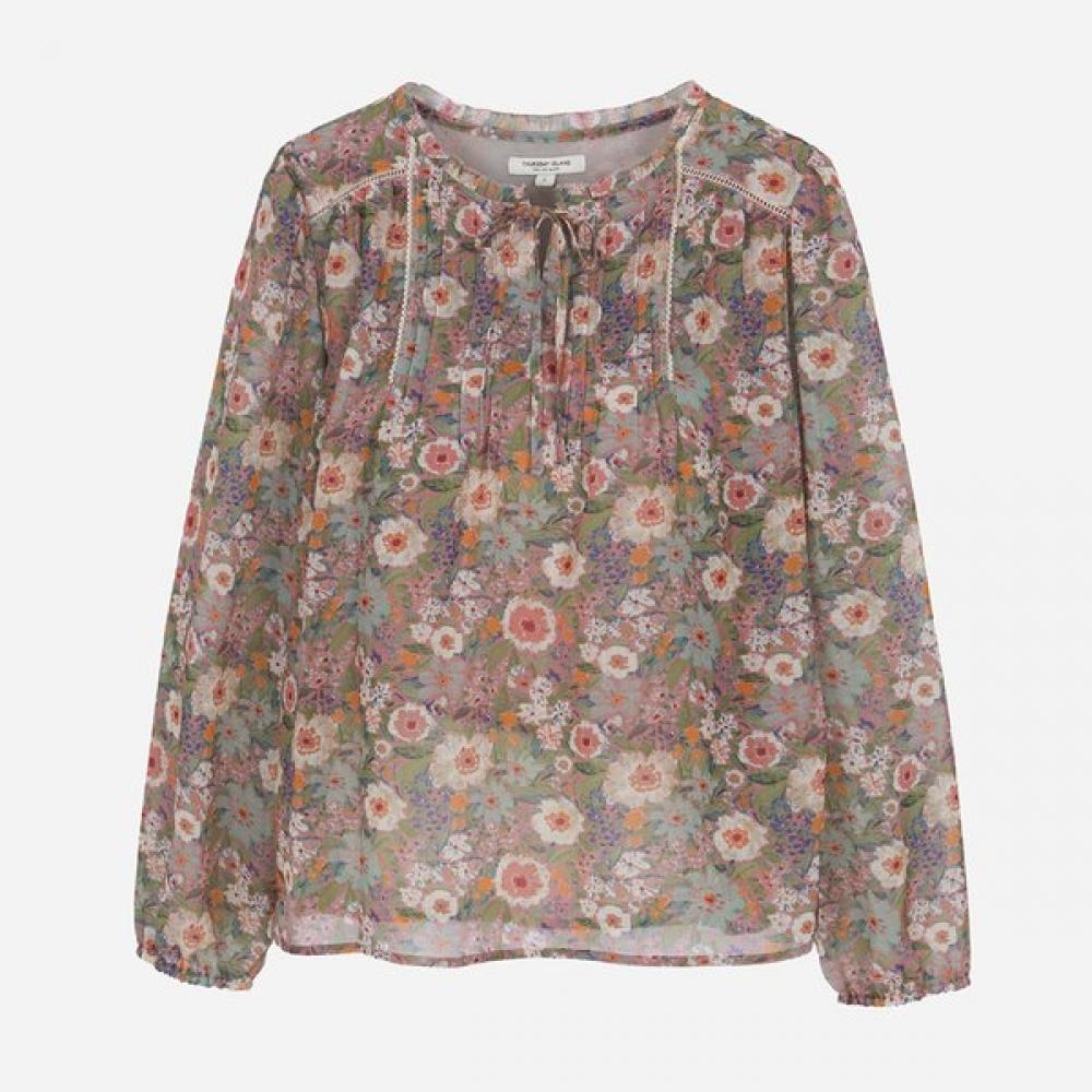 Thursday Island Flower Pattern Chiffon Blouse T266mbl136w