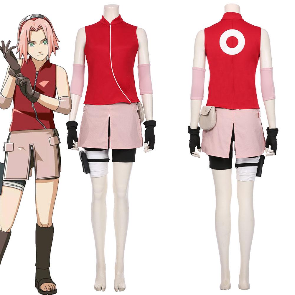 Haruno Sakura Cosplay Costume Women Girls Skirt Outfit Halloween Carnival Costumes