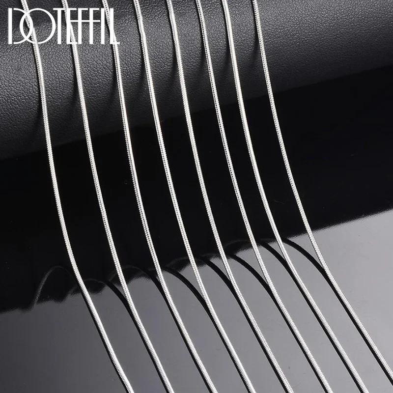 Xiaomi DOTEFFIL 10 шт./Лот 16/18/20/22/24/26/28/30 Дюймов 1,2 мм Змеиная Цепь Ожерелье Серебристого Цвета Для Женщины Мужчины Модные Украшения