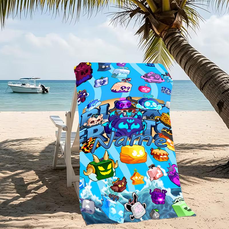 Customizable personalized beach towels Game Blox Fruits themed designs.Suitable for the beach, yoga, sports;ideal as beach accessories