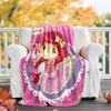 1pc Princess Strawberry12 Theme Blanket - Digital Print, Polyester, Cozy for All Seasons, Perfect for Outdoor, and Travel