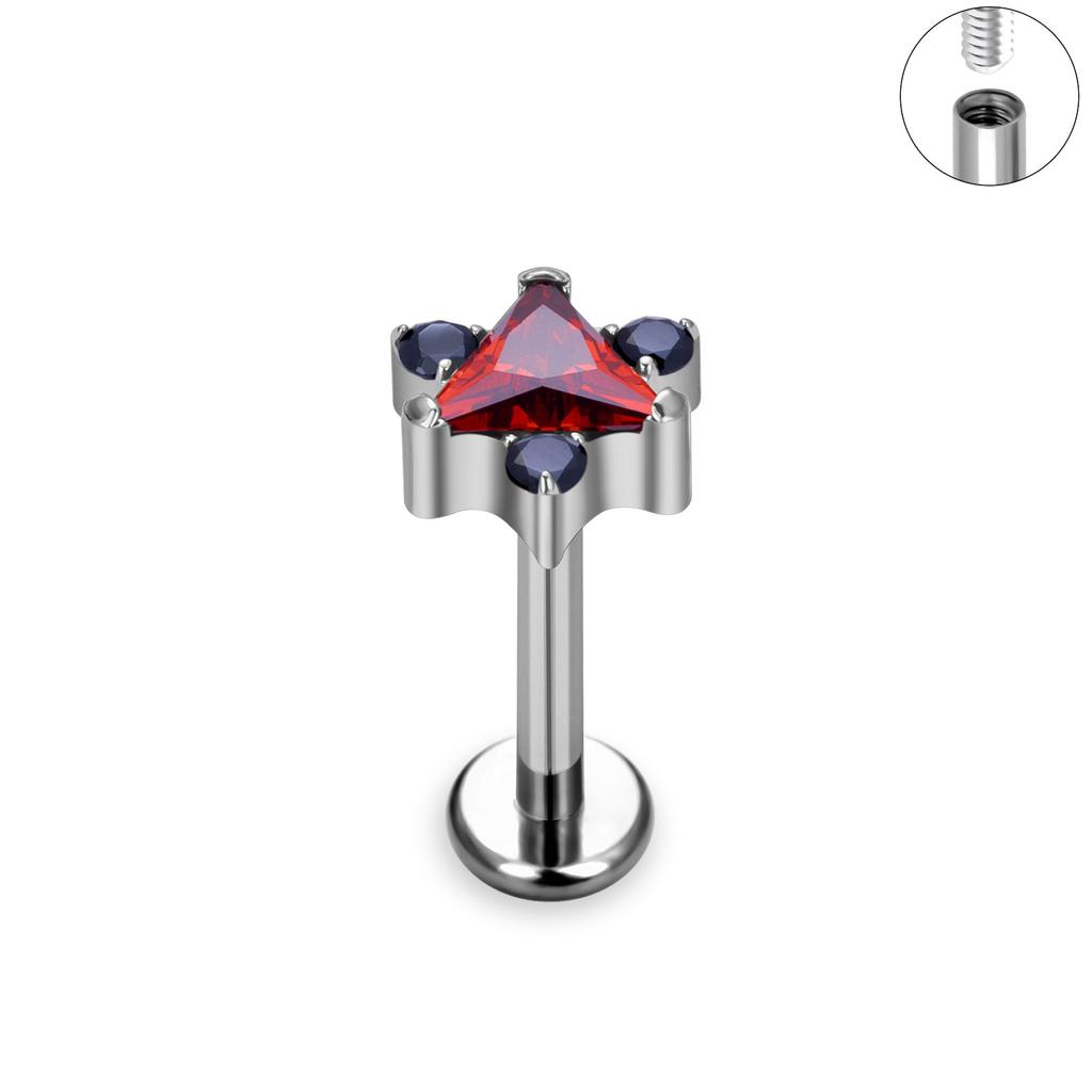 G23 Титановые серьги-гвоздики с узором из цветов и листьев, украшенные фианитами, лабрет, гвоздик для губ, хрящ козелка, серьги-ракушки, ювелирные изделия