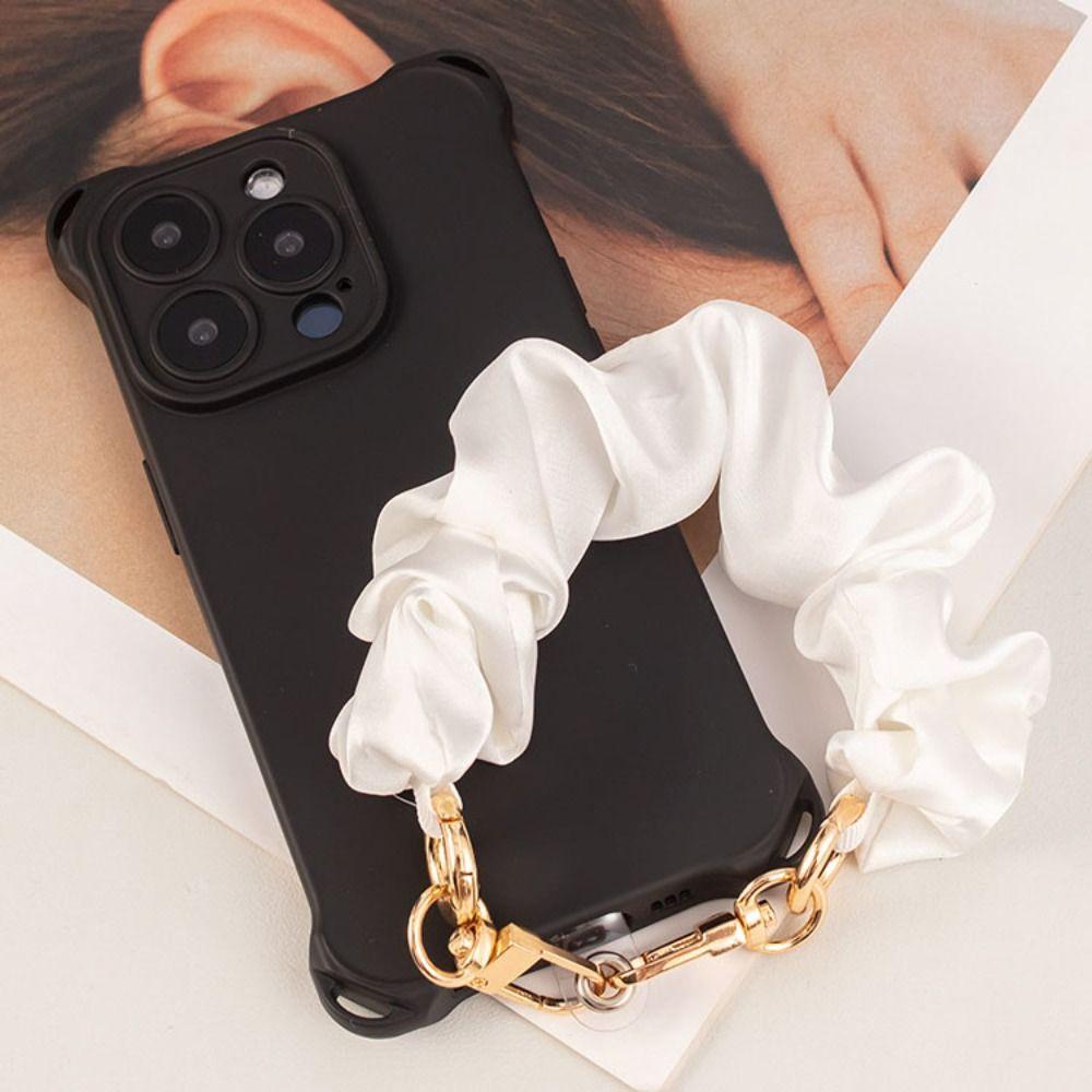 Short Elastic Mobile Phone Lanyard ABS Large Intestine Bag Rope Satin Mobile Phone Strap Backpack
