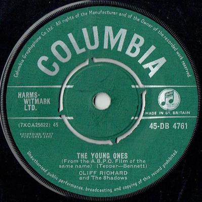 7-дюймовая пластинка CLIFF RICHARD THE SHADOWS The Young Ones 45DB4761 Columbia 1962 UK Rock Б/у