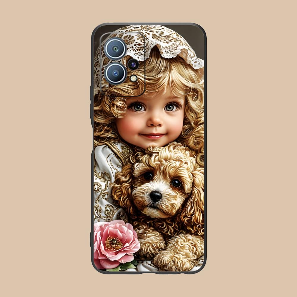 Girl Dog Puppy Matte TPU Mobile Phone Case for Huawei P60 P50 P40 P30 P20 P10 P9 P8 Pro Lite Plus Colorful Printing Cover