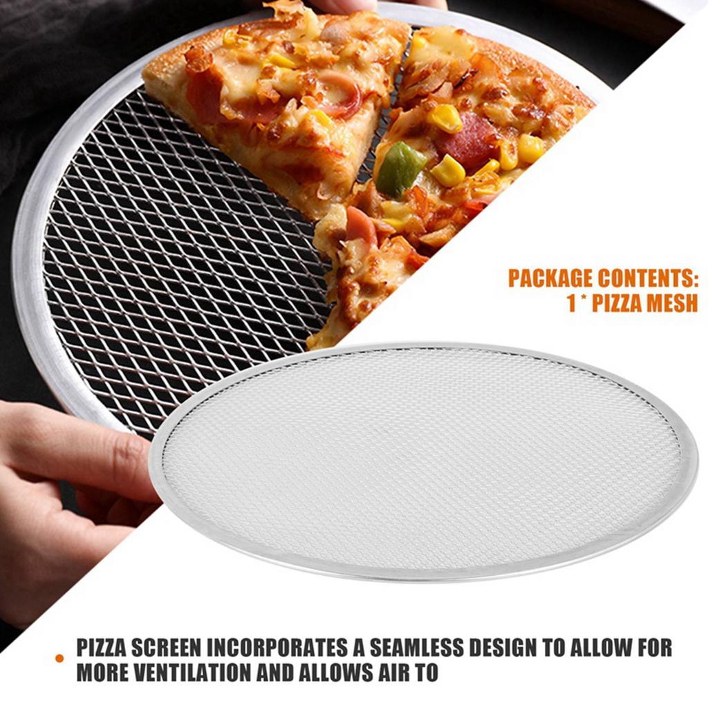 HLZS-Professional Round Pizza Oven Baking Tray Barbecue Grate Nonstick Mesh Net 1