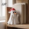 Spooky Holiday Photo Prop Christmas Ghost Pen Holder with Santa Hat Funny Desktop Organizer Desk Organizer Halloween Tabletop Statue Decor for Home