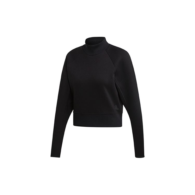 Adidas Женская толстовка с круглым вырезом на спине и принтом в виде лодочки, повседневная, удобная, спортивная, черная EA0417