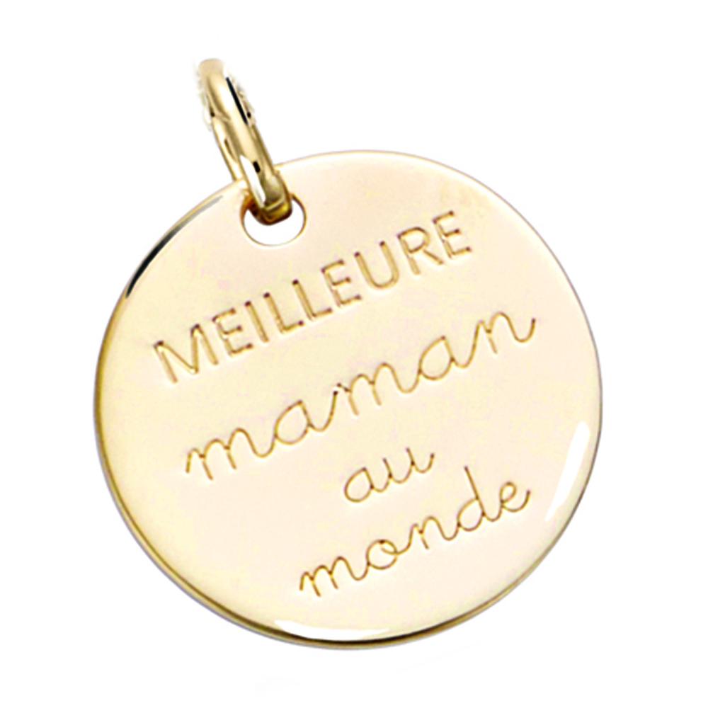 Les Trésors De Lily [Q7534] - Gold Plated 'Best Mom In the World' Pendant - 18 Mm