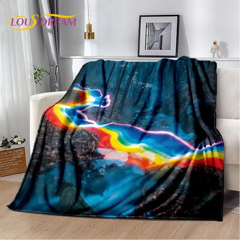 Мягкое плюшевое одеяло с радужной цветной иллюзией, фланелевое одеяло, одеяло для гостиной, спальни, кровати, дивана, чехол для пикника