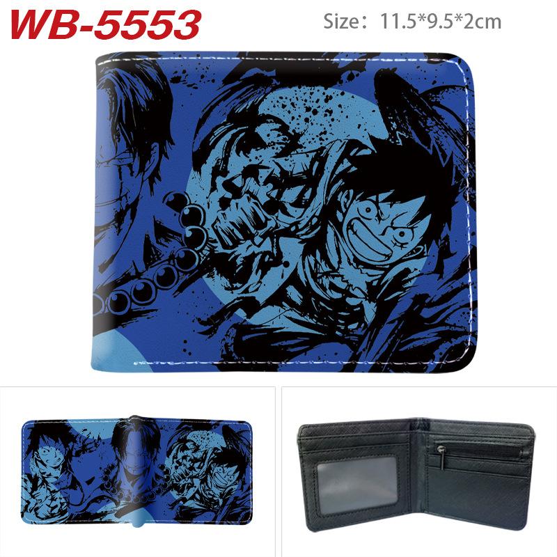One Piece Anime Wallet Full Color Print Bi-fold Card Holder Student Anime Leather Purse