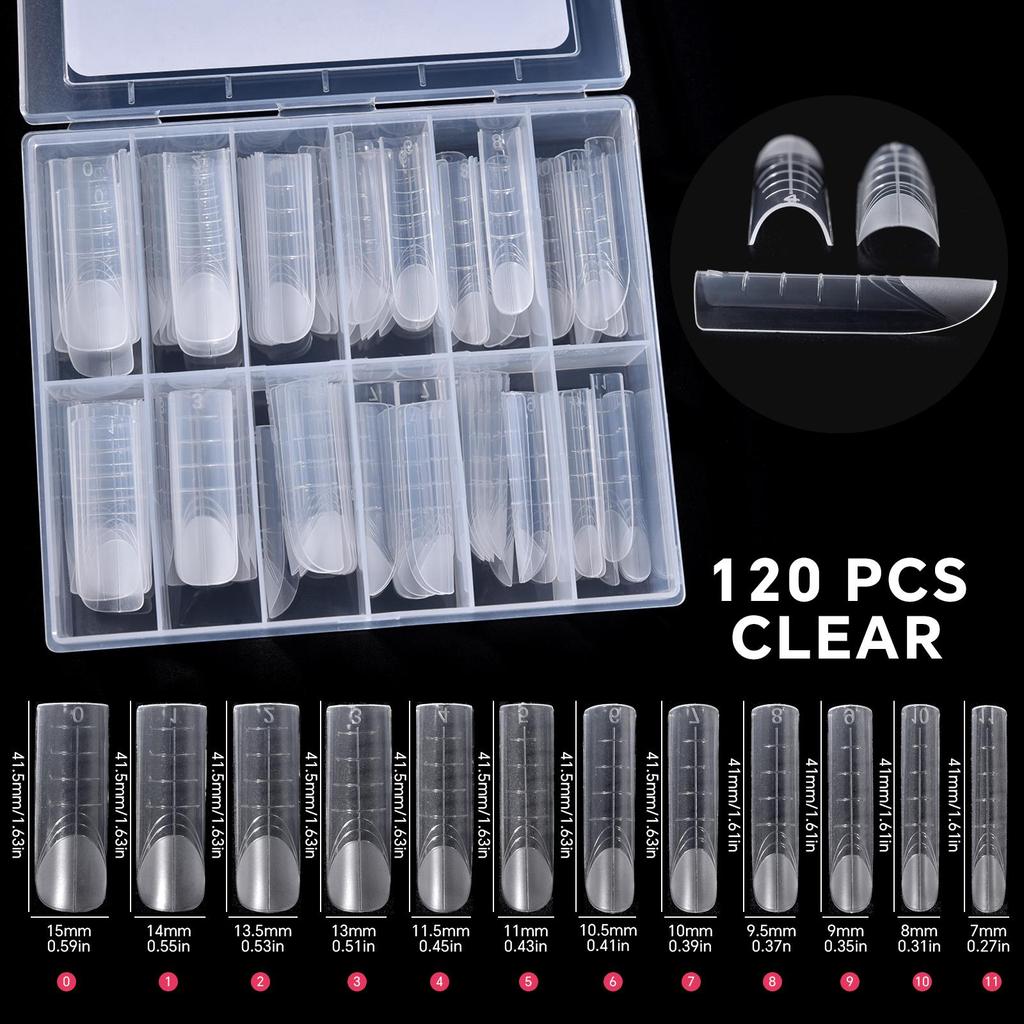 120 шт. двойные формы для наращивания ногтей, быстрое наращивание ногтей, многоразовая система наращивания ногтей, маникюрный инструмент