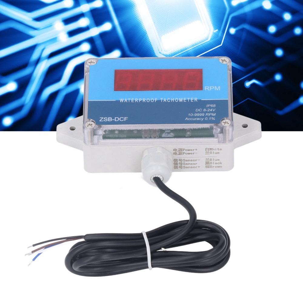 DC 8V-24V RPM Speed Meter IP68 Waterproof Speed Meter Sensor Digital Tachometer  Motor Measurement