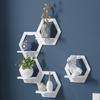 3Pcs Hexagon Wall Shelf Punch Free Bedside Wall Display Stand Wall Mounted Organizer Flower Pot Holder Tv Background Home Decor