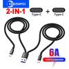 USB на USB C Кабель для передачи данных Type C Кабель быстрой зарядки Y-образный разветвитель 5A Шнур быстрой зарядки для Samsung Huawei Xiaomi Redmi Провода