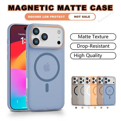 Магнитный чехол для телефона для iPhone 14 15 16 Plus 11 12 13 16 17 Pro Max Air Матовый Magsafe Ультратонкий Чехол для беспроводной зарядки