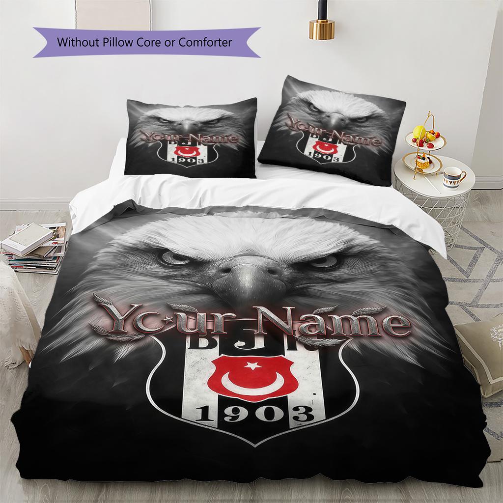Besiktas Gymnastics Club Custom Name Pattern Bedding Quilt Set Quilt Cover Pillowcase Home Birthday Gift(1 * duvet cover + 2 * pillowcase, without cor