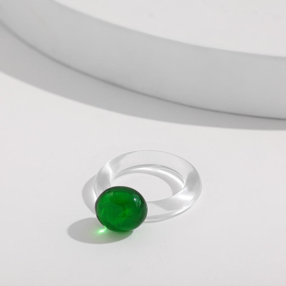Candy Colored Resin Ring Transparent Geometric Ring Y2K Yabi Size Decorative Ring with Accessories