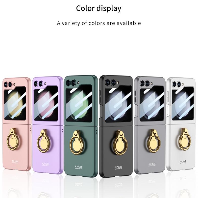 Модный складной чехол для телефона с трехмерной подставкой для Samsung Galaxy Z Flip 5, ультратонкая пленка, встроенный защитный чехол