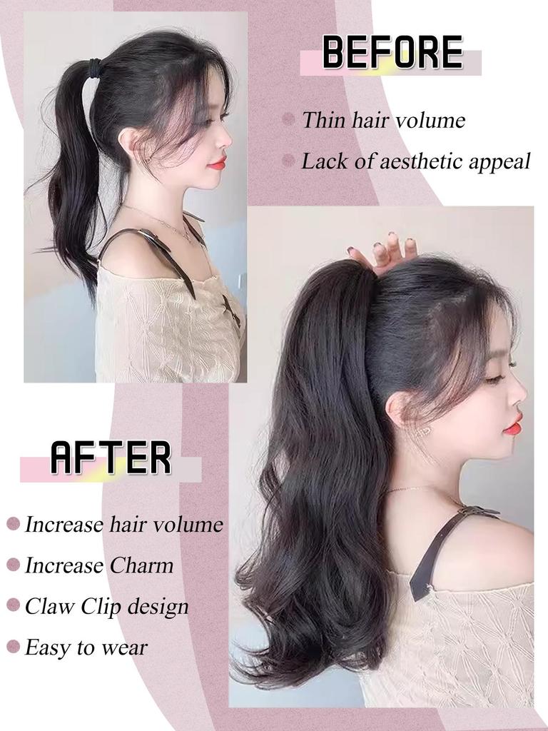 18-дюймовый черный красный блондин коричневый конский хвост наращивание коготь вьющиеся волнистые клипсы накладные волосы конский хвост наращивание волос длинный конский хвост синтетический для женщин