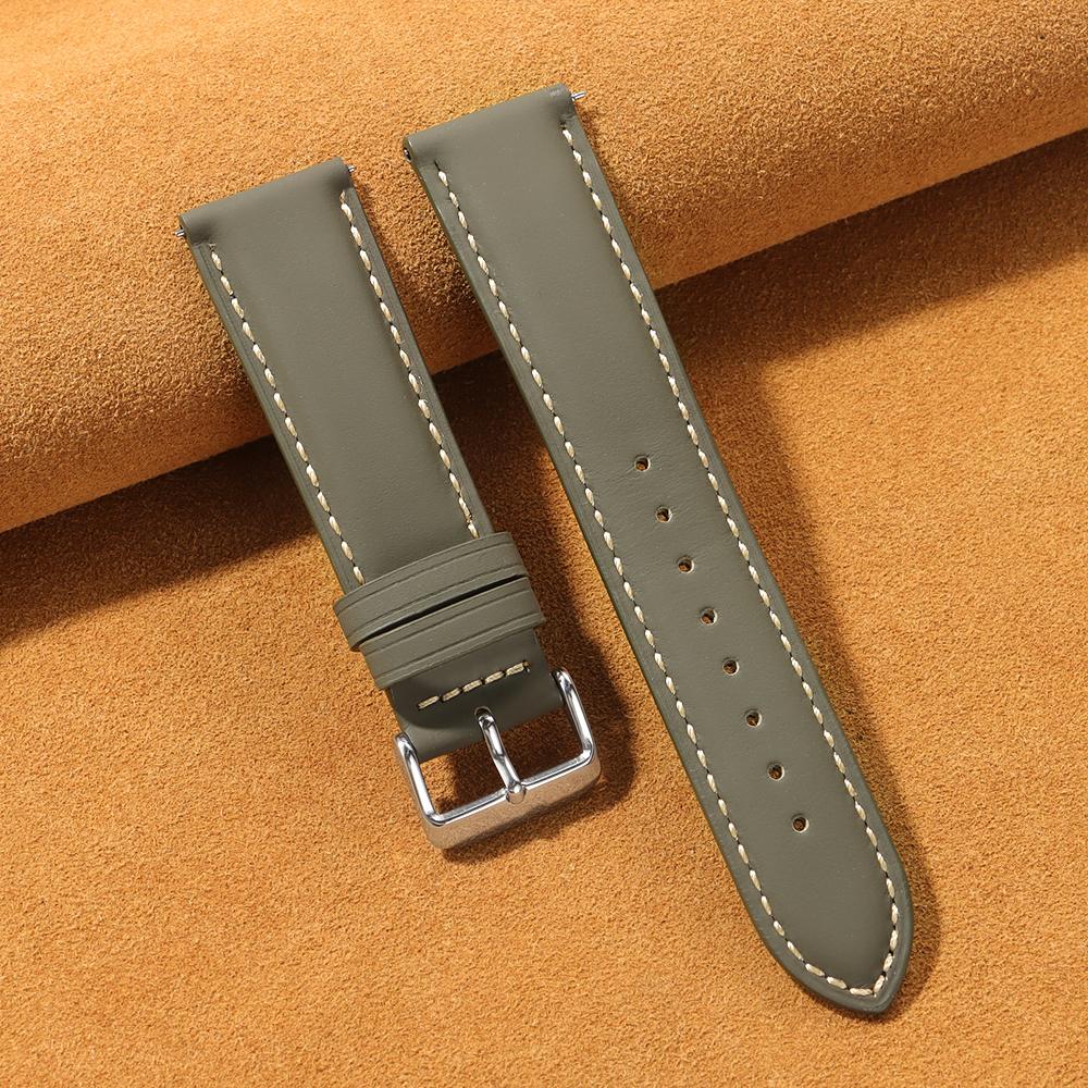 Genuine Leather Watchband 18mm 20mm 22mm Vintage Cowhide Watch Strap for Huawei Watch Quick Release Bracelet Universal Wristband