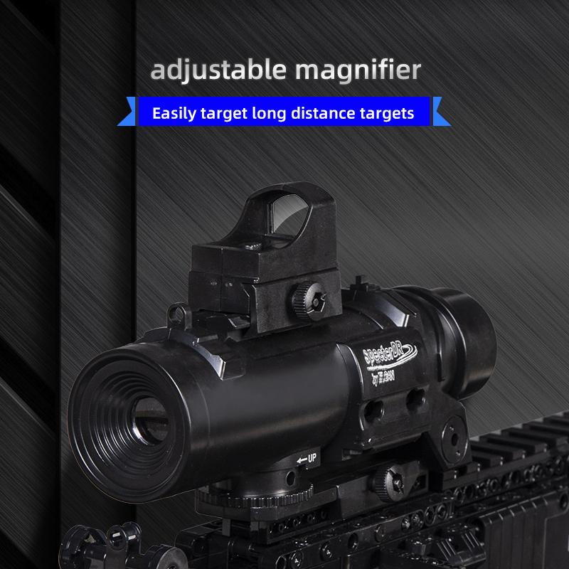 MOULD KING 14026 Техническая боевая винтовка MK14, модель пистолета, строительные блоки, военное оружие, кирпичи, набор игрушек для детей, подарки