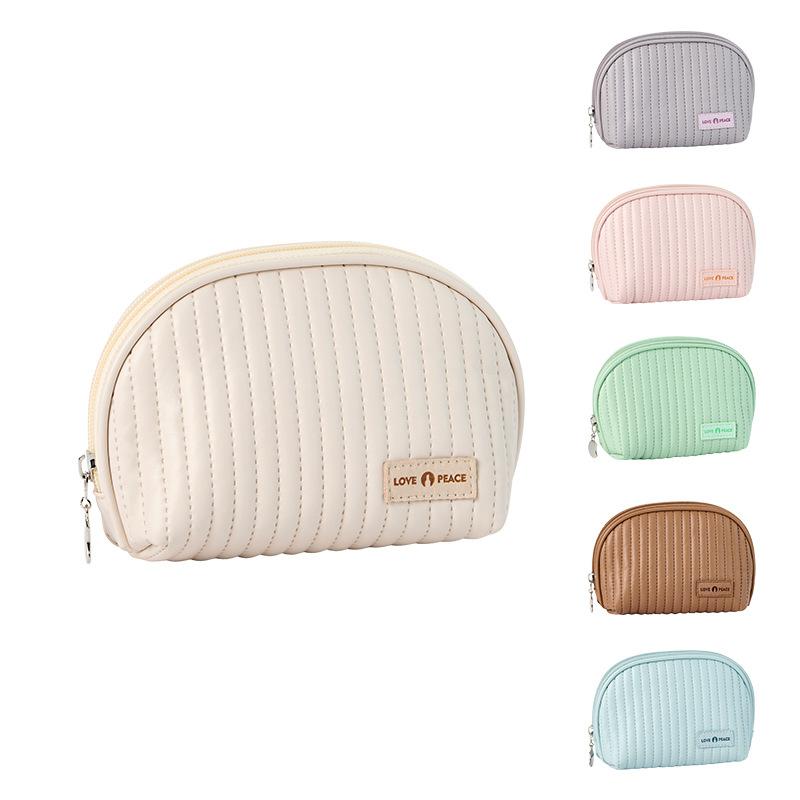 New Half Round Cosmetic Bag Women Make Up Bag Travel Cosmetics Storage Bags Makeup Pouch Mini Clutch Bag Travel Organizer