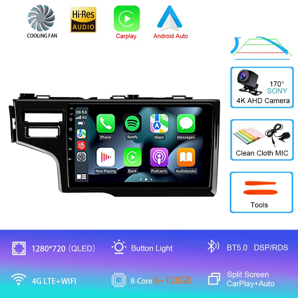 Для Honda Fit Jazz 2014 2015 2016 2017 Автомобильный радиоприемник Android 14 Carplay Автомультимедийный проигрыватель Авторадио GPS Стерео 2din Головное устройство