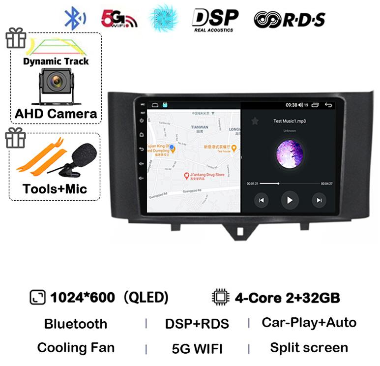 Android 14 Carplay автомобильное радио для Mercedes Benz Smart Fortwo 2006 -2011 2012 2013 2014 2015 мультимедийный видеоплеер GPS стерео 4G