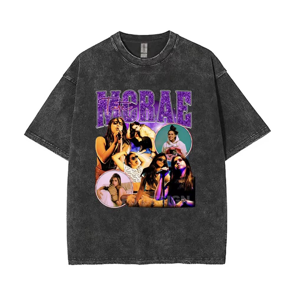 Washed Vintage Singer Tate Mcrae The Think Later World Tour T Shirt Men Women Fashion Trend Oversized Tshirts Streetwear Unisex