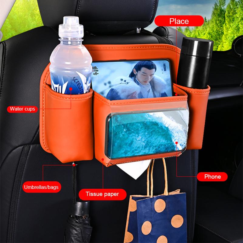 SEAMETAL Car Seat Back Organizer Storage Bag Multifunctional Storage Anti-Kick Mat Car Backseat Organizer Protector Pad