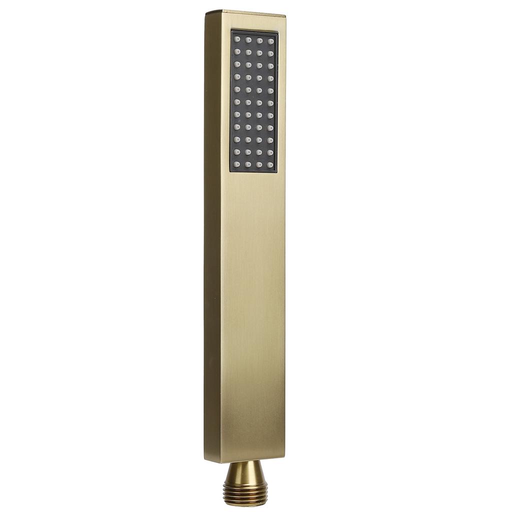 G1/2 Flat   Shape Shower Hd HandHeld Full Copper Shower Sprayer for Bathroom(Brushed Gold )